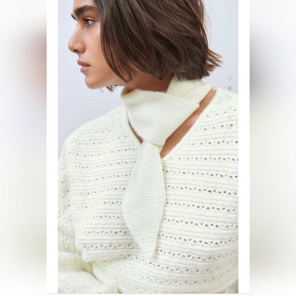 Zara Bow Collar Knit Sweater